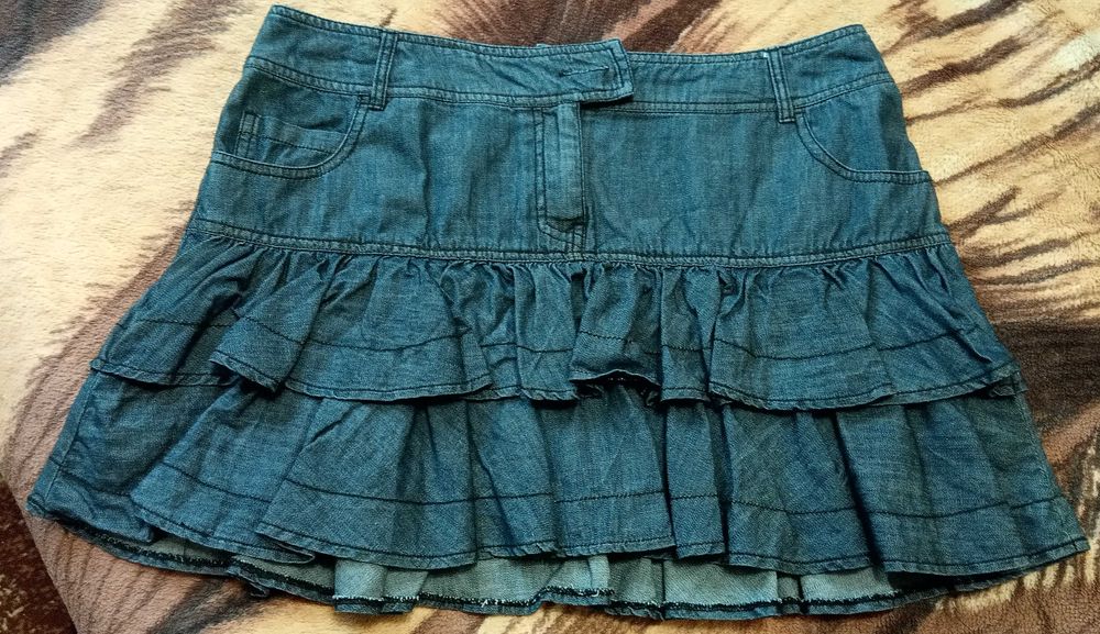 юбка джинсовая Clockhouse волной мини