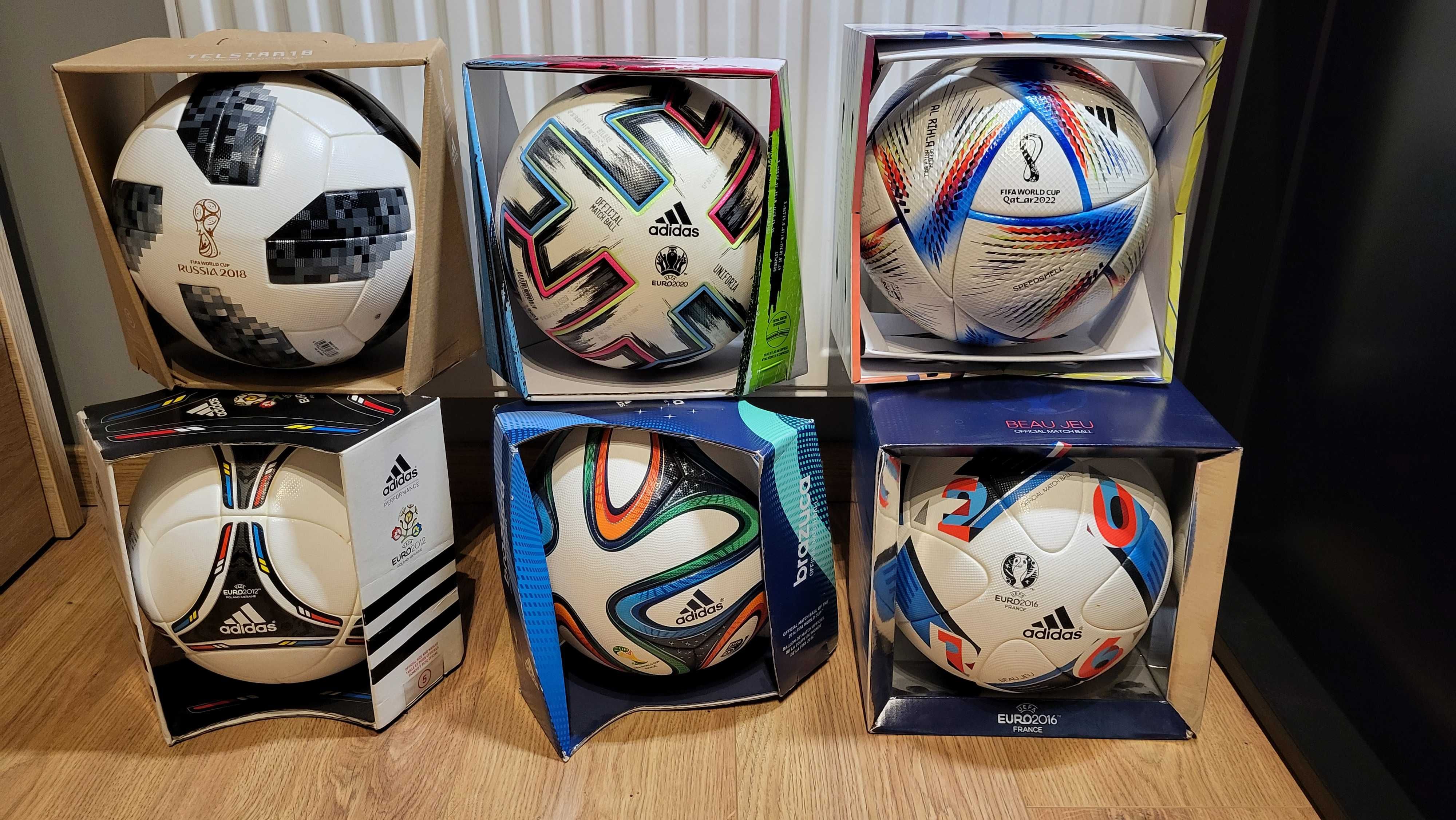 Kolekcja piłek meczowych Euro i MŚ OMB Adidas Mundial Piłka Brazuca