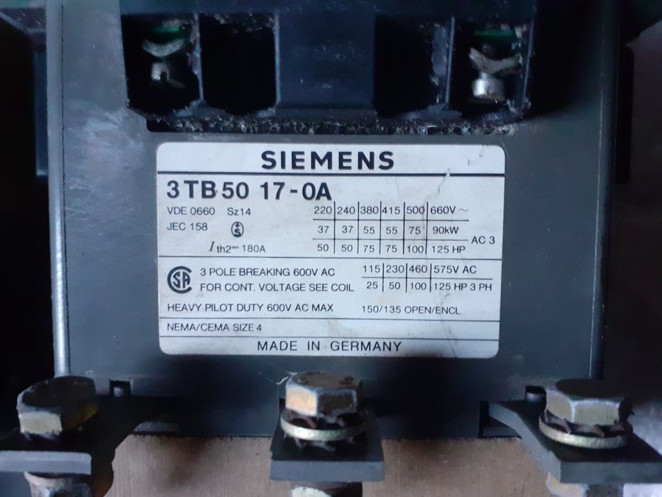 Магнитный пускатель сименс 3тв-50. 3тв-48. 3тв-46. Контактор сименс.