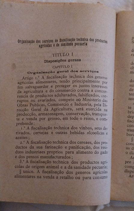 Produtos agriculas-Regulamento para a fiscalização dos produtos agríco