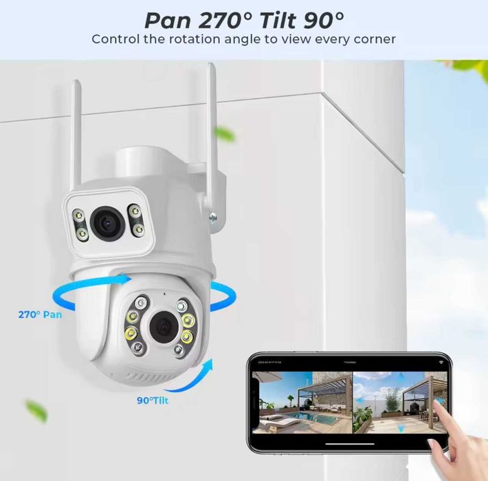 8MP Wi-Fi IP камера з поворотним механізмом PTZ та iCSee