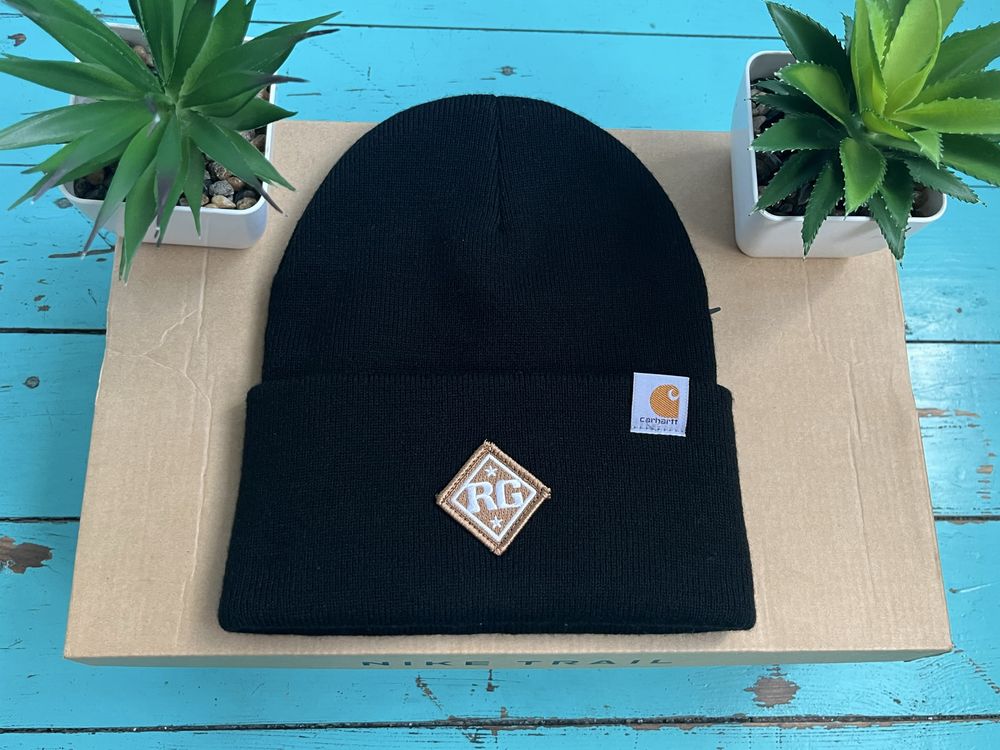 Шапка Carhartt Beanie, One size, черная шапка кархарт
