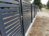 Ogrodzenie Panelowe 150cm panel 3D fi4 grafit 123cm podmurówka 25cm
