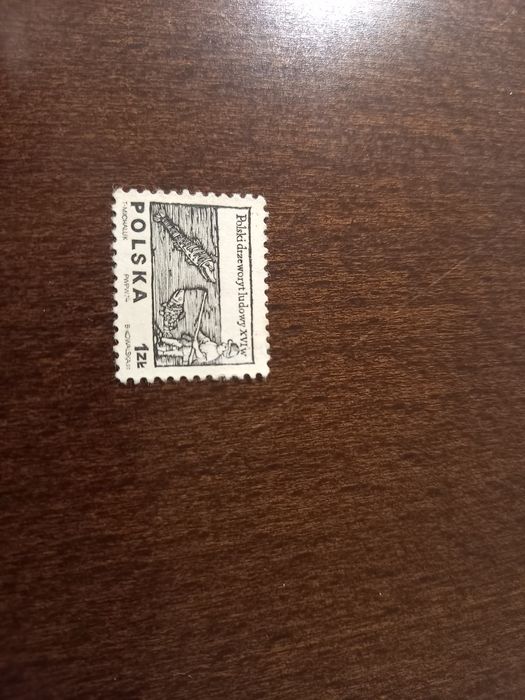 Znaczek polski drzeworyt drewniany xvi w