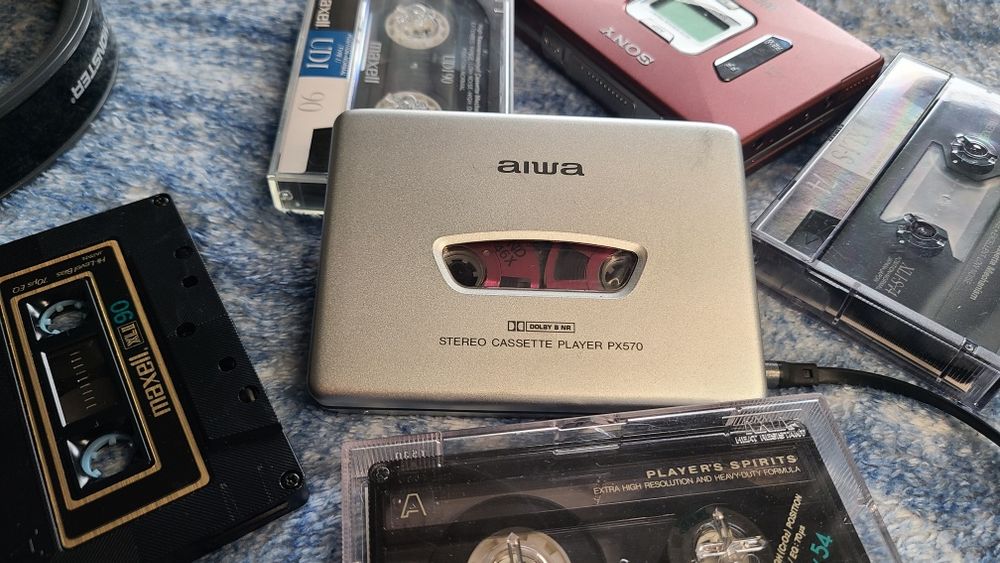 Кассетный плеер AIWA HS-PX570 Made in Japan, Отл. сост., Видео работы.