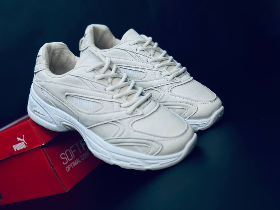 Кожаные Кроссовки Пума на осень, кросівки Пума шкіряні осінні / топ