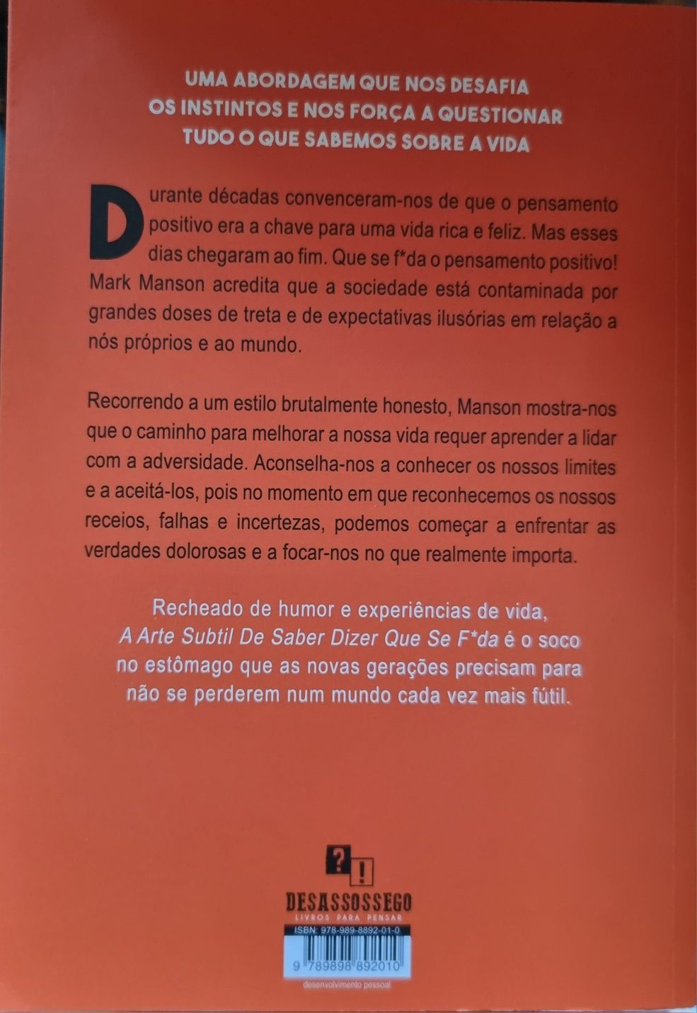 Livro "A arte subtil de saber dizer que se f*da"