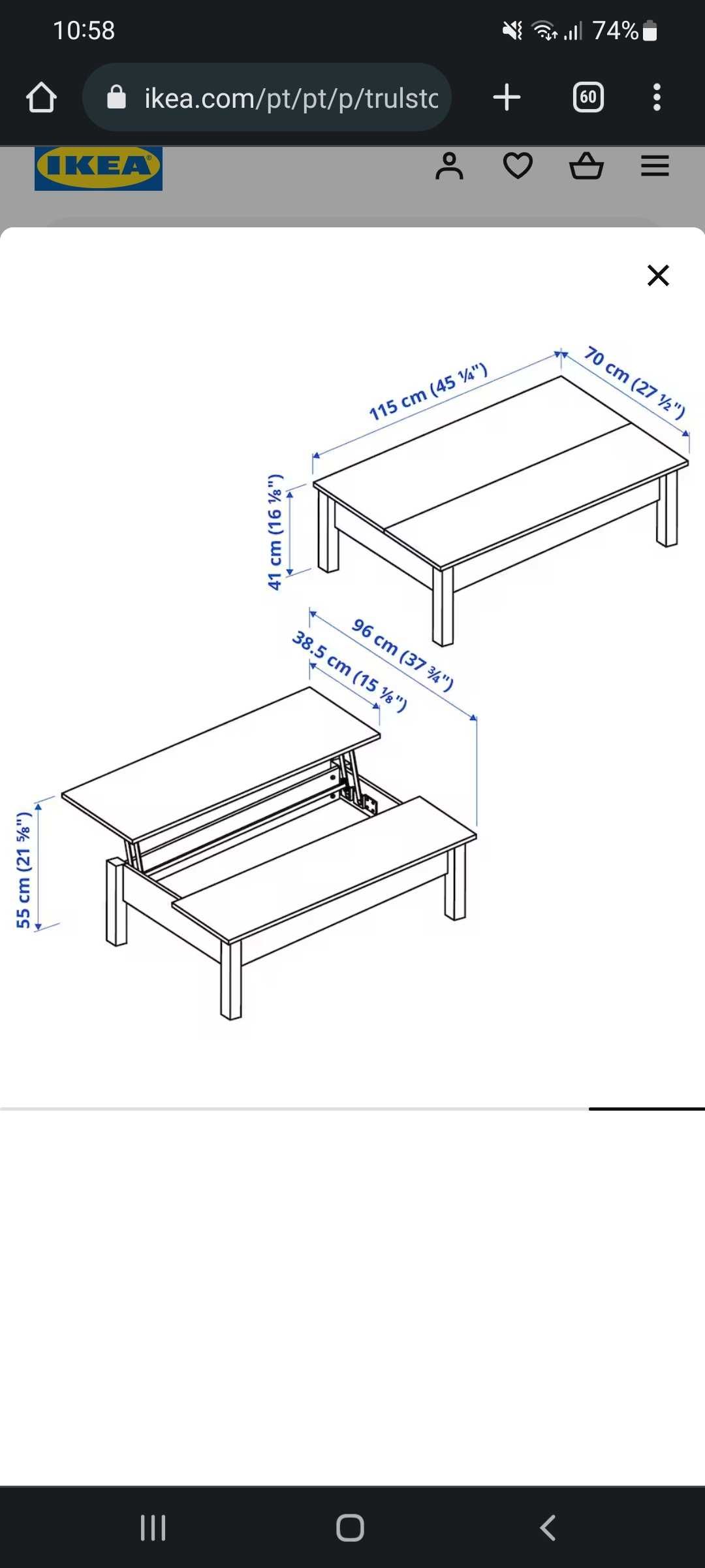 Mesa de centro TRULSTORP 115x70 cm