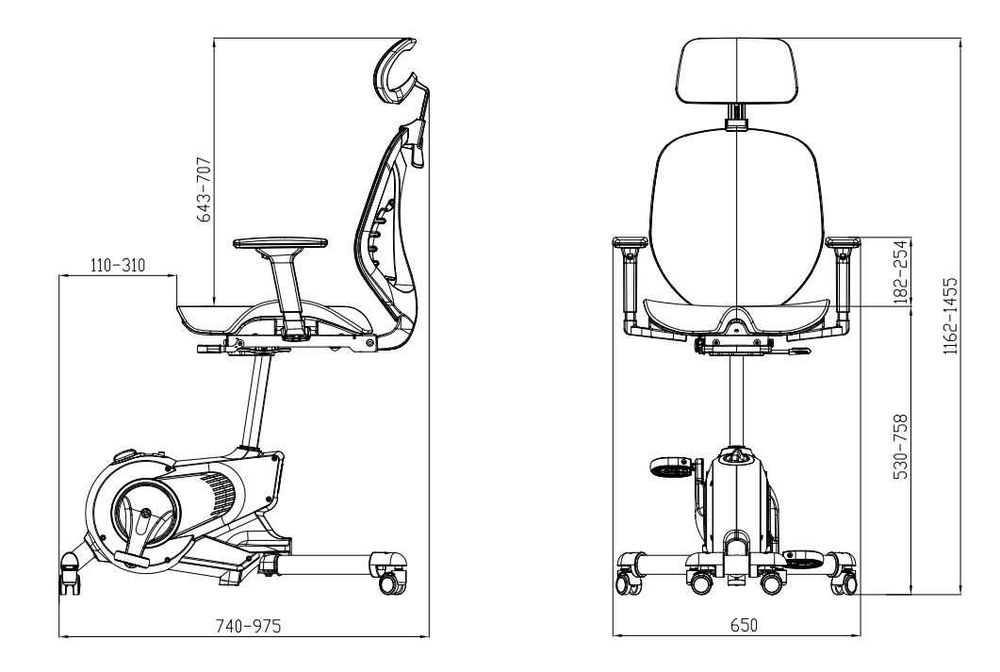 Fotel rowerek FITNESS CHAIR Unique krzesło regulowane