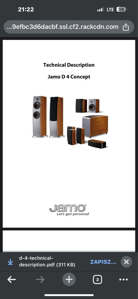 Jamo D400 para stan bdb