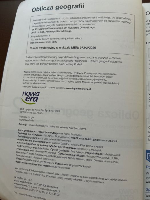 Oblicza Geografii rozszerzenie 2. Podręcznik i ćwiczenia Nowa Era.