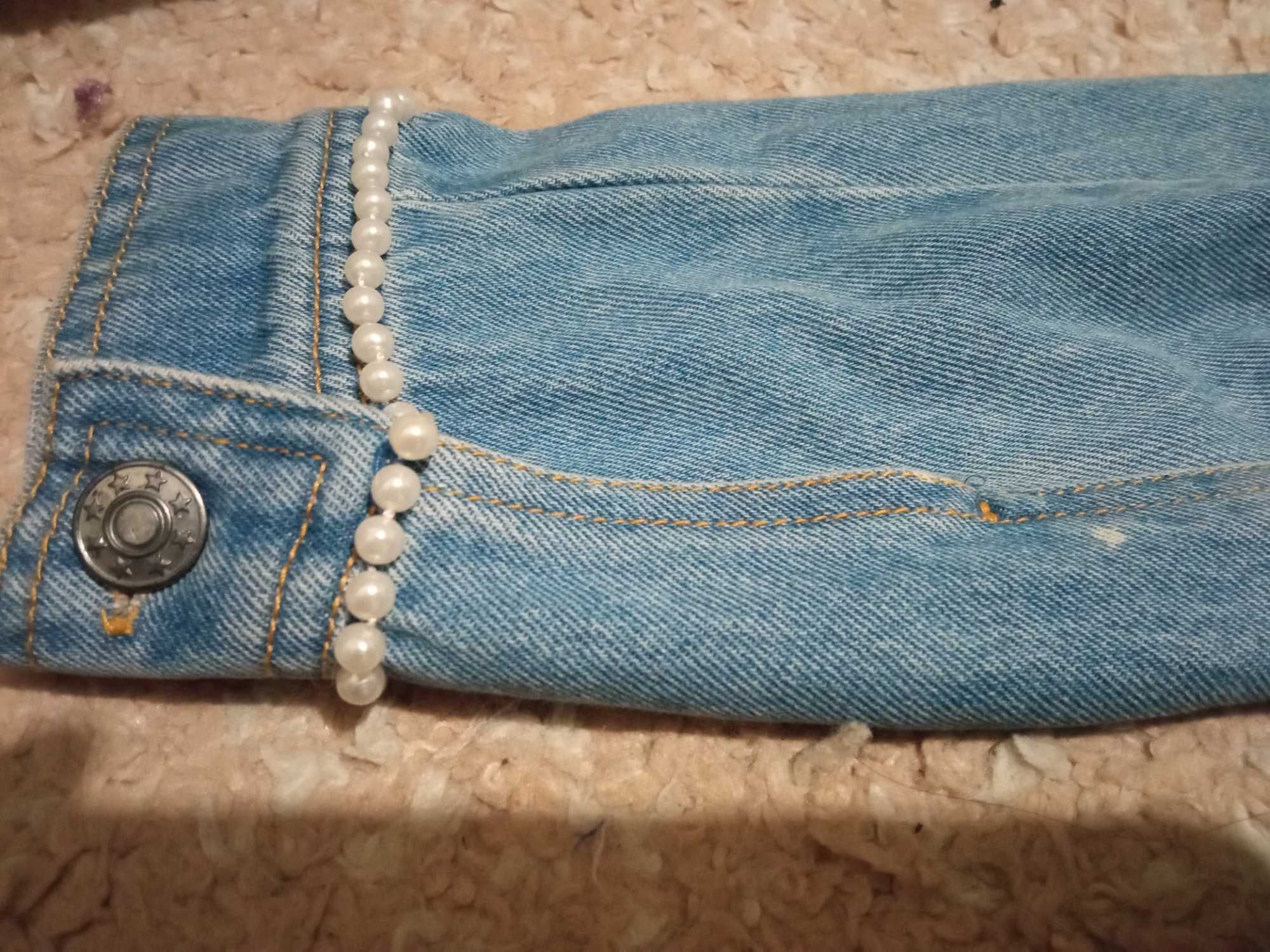 Simply the best Kurtka jeansowa katana perełki z perełkami 36 S