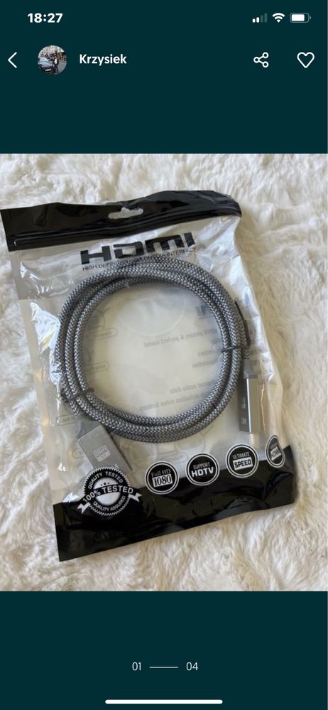 2 szt Kabelków hdmi o dl 2 metrów