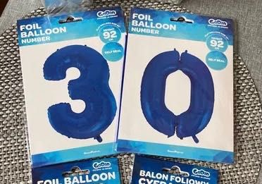 Balony na hel (30), niebieskie