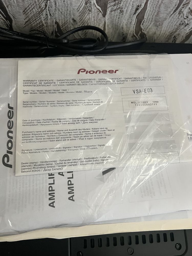 Продам устлитель Pioneer VSA EO3