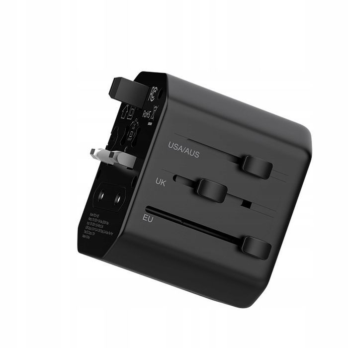 Adapter Sieciowy Z Ładowarka Podróżna Usb C 2.4A 65W Usa Uk Eu Recci