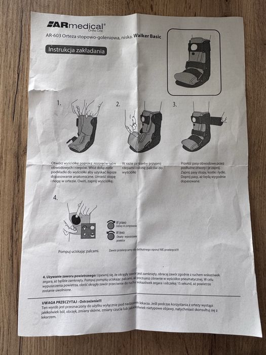 Orteza but ortopedyczny na staw skokowy