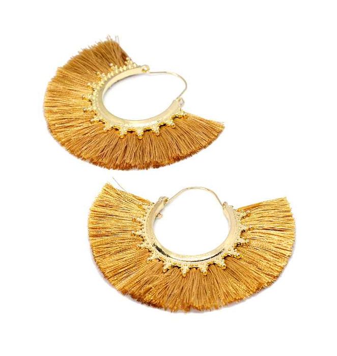 Kolczyki frędzle chwosty frills złoto i złoto