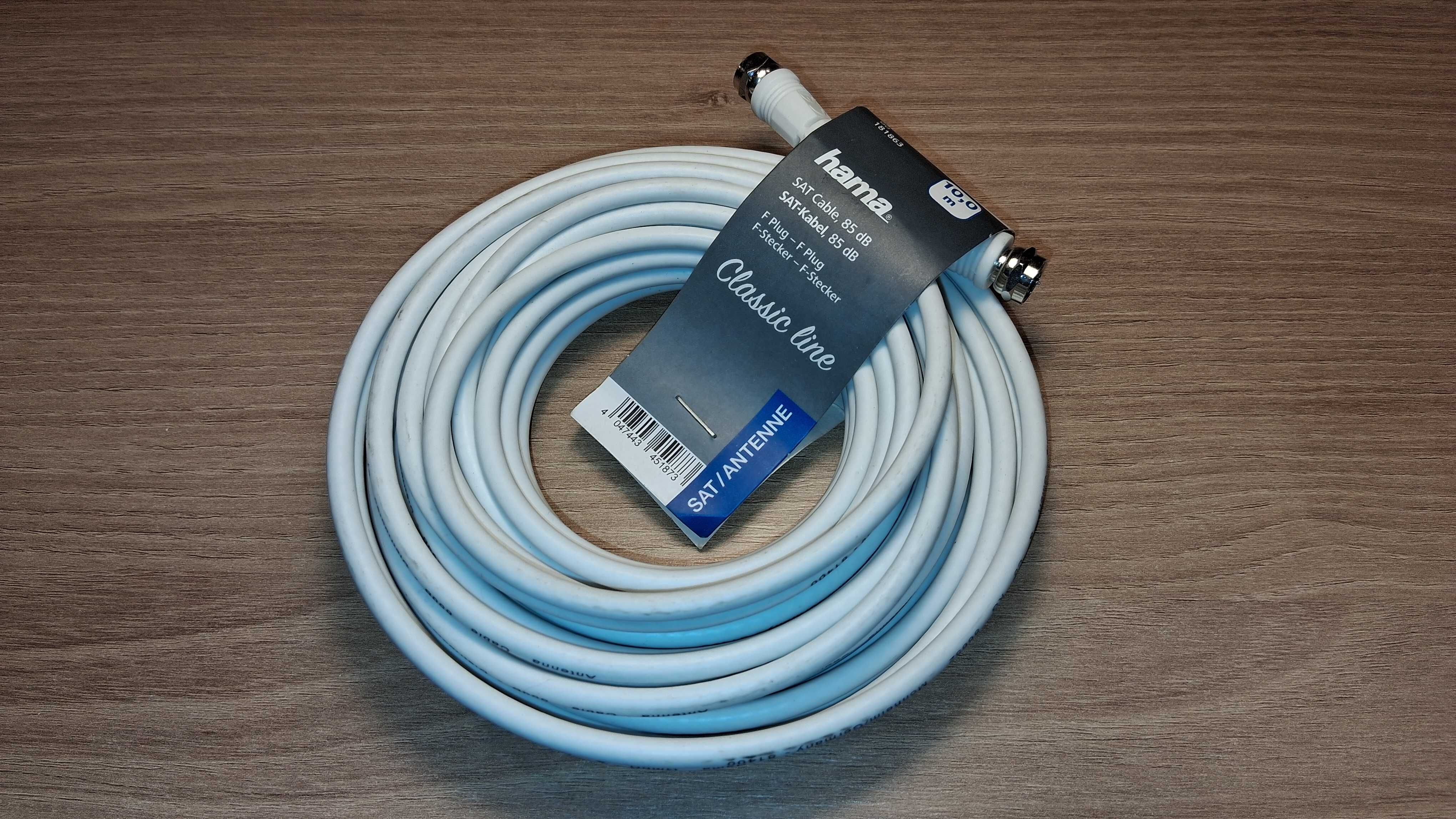 Kabel Antenowy - HAMA - Kabel Koncentryczny - DVB-T2 - 10 metrów