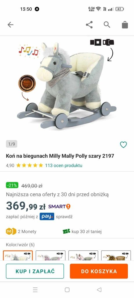 Konik bujany Milly Mally Jak nowy