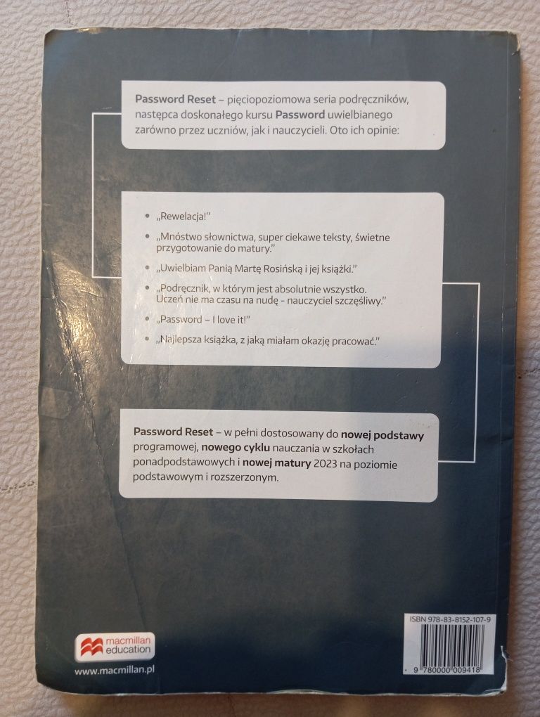 Password Reset B2 Student's Book Macmillan education, bez książki cyf.