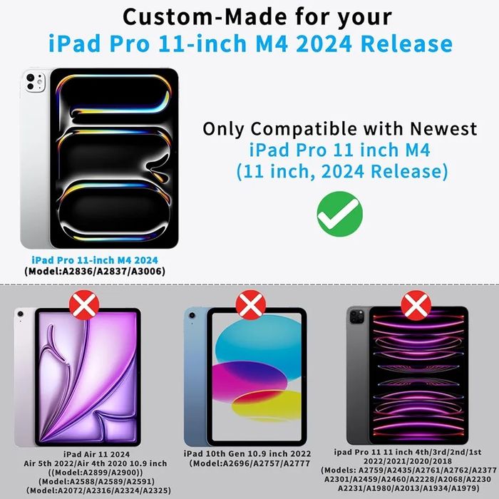 Etui do iPad Pro 11" M4 2024 A2836/A2837 Skóra PU Uchwyt na Pencil Smu
