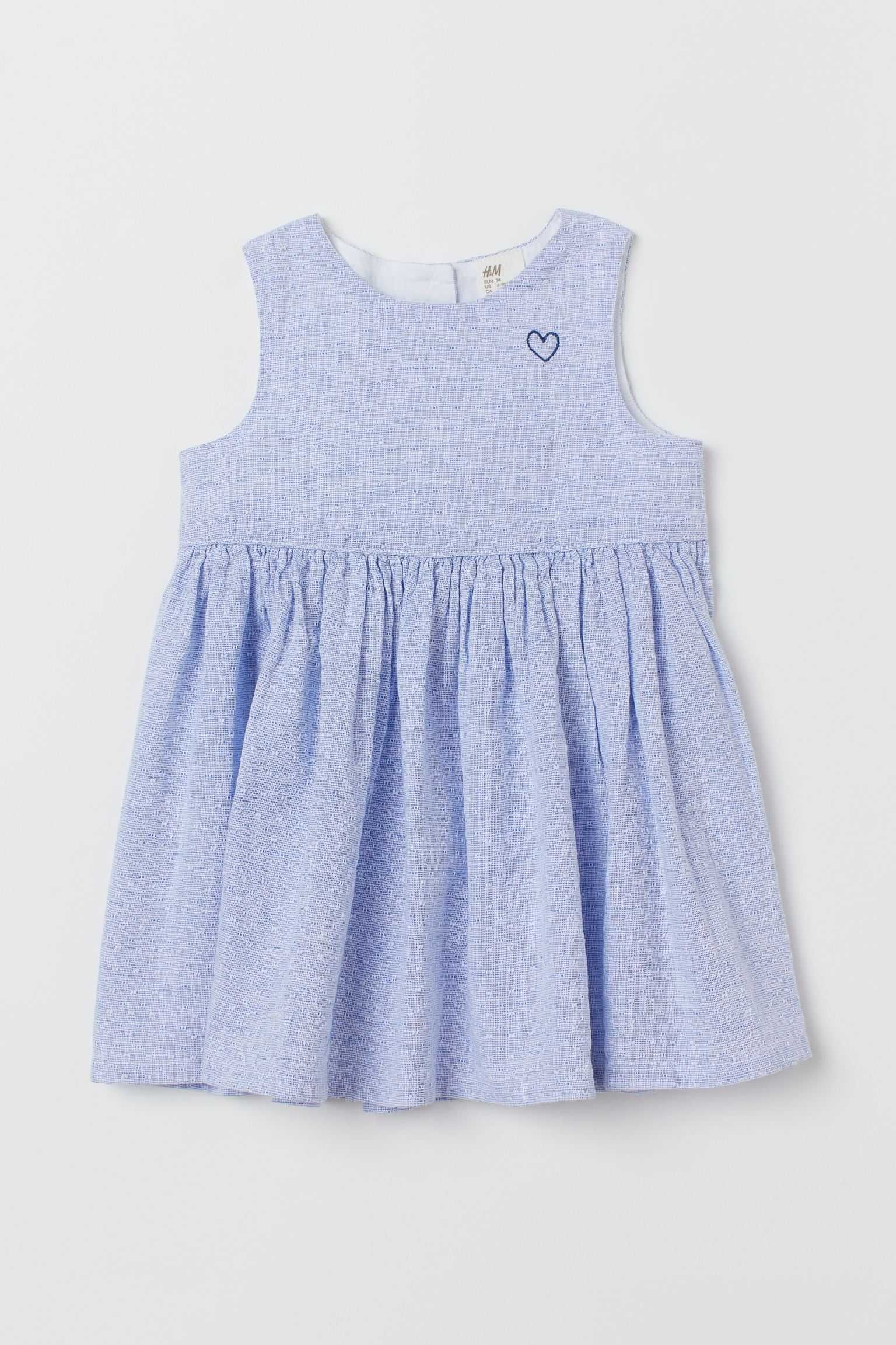 Платье детское из смесового льна h&m голубое