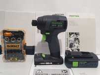 Super zestaw FESTOOL TID 18 zakrętarka udar +aku 18v 3,1Ah bity DEWALT