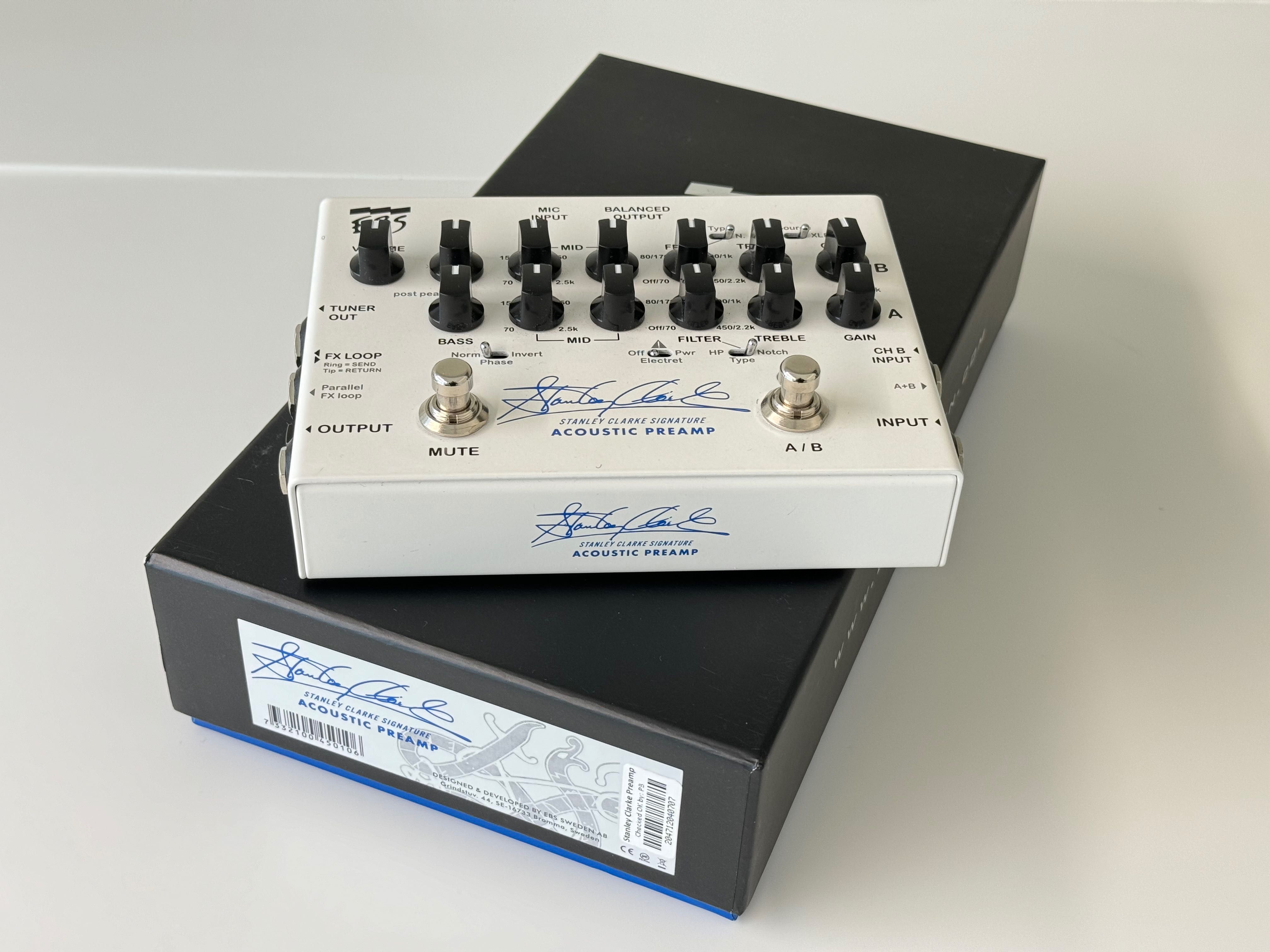 Pré-amplificador EBS de 2 canais para instrumentos acústicos