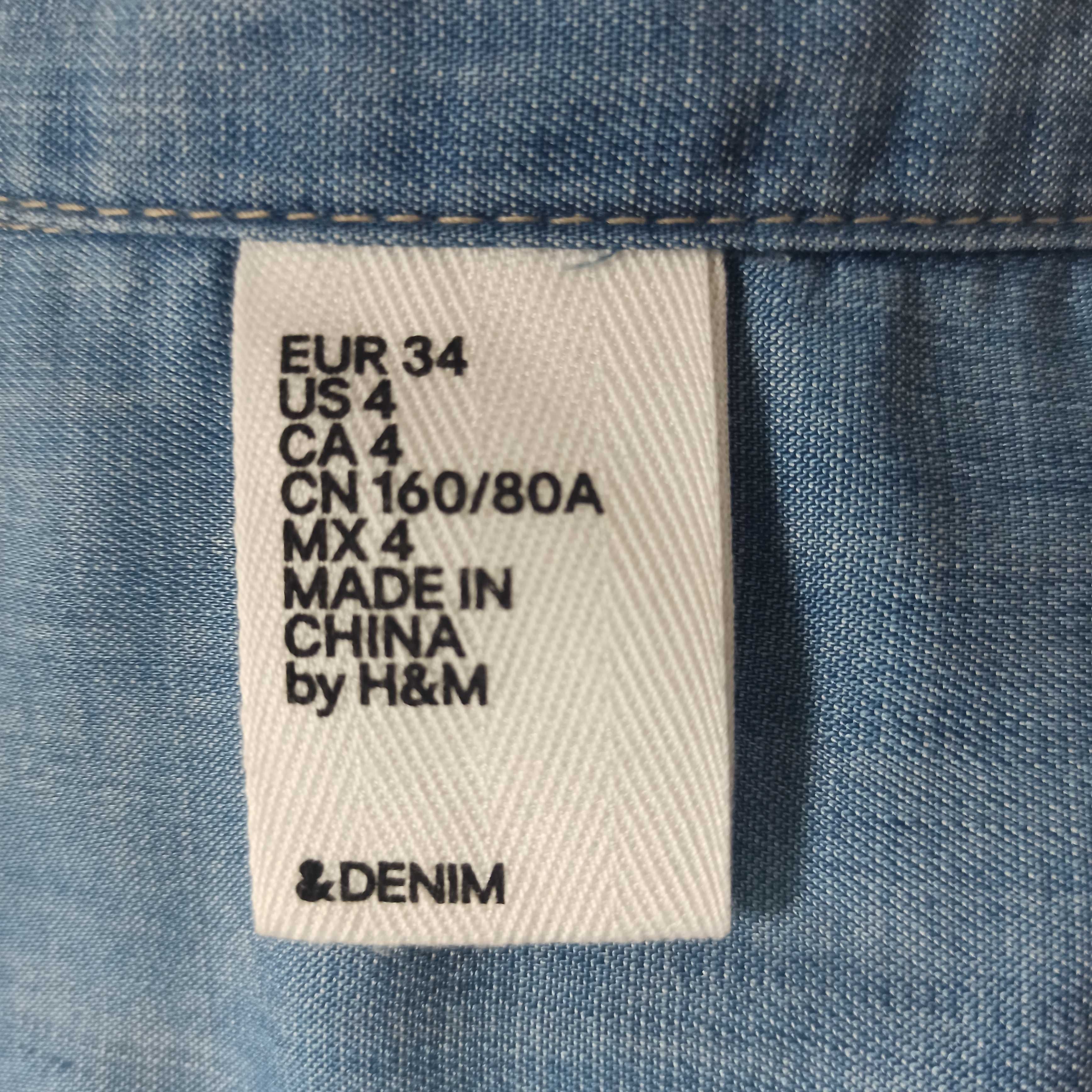 H&M koszulowa sukienka xs s z Hiszpanii Lyocell oddychający materiał