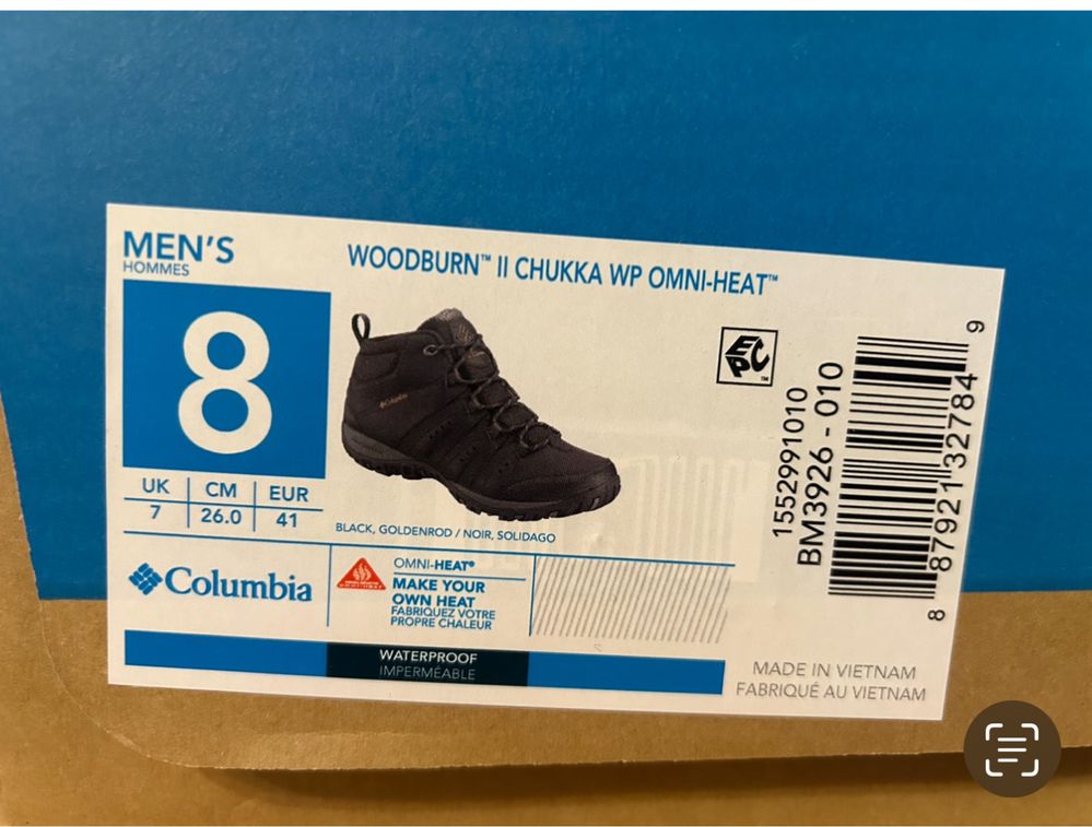 Мужские ботинки columbia woodburn ll chukka wp omni-heat,41,43,44