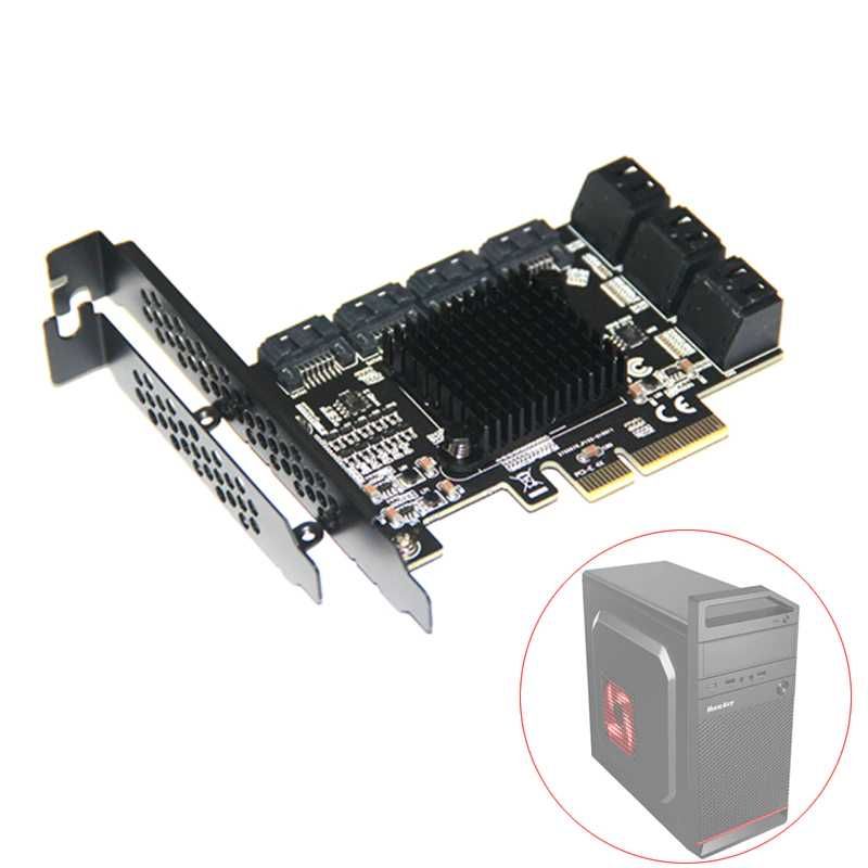 Karta SATA 10 portow PCI Express X4 3.0 do SATA3 6 gb/s ASM1166