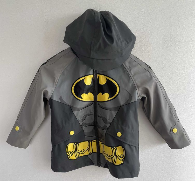 Primark przeciwdeszczowa kurtka wiatrówka szara batman 98 r. 2 - 3