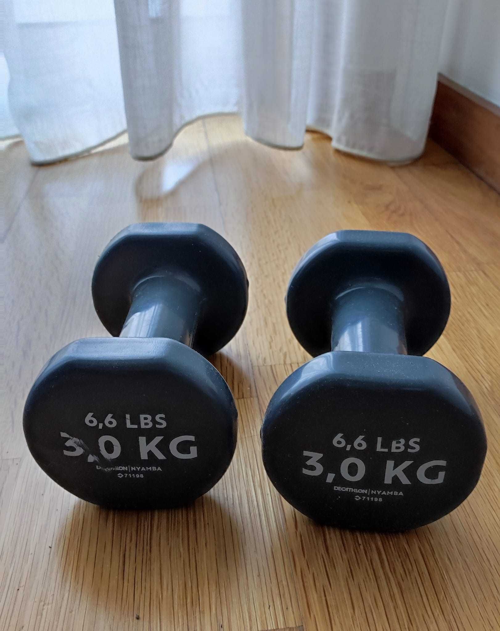 Halteres de Fitness 3 Kgs (x2) cor cinza escuro