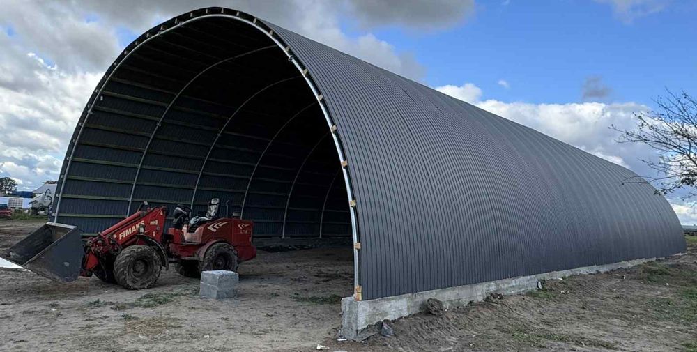 Hala łukowa 12 x 30m magazyn obora bydło garaż wiata rolnicza