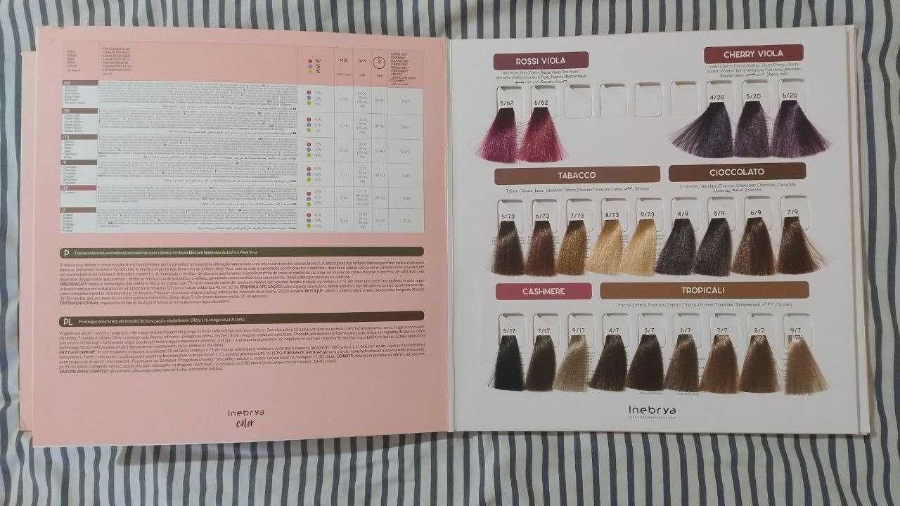 палитра inebrya color colorante краска для волос фарб карта раскладка