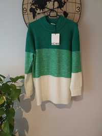 Sweterek zielone pasy over ICHI roz.S/M/L