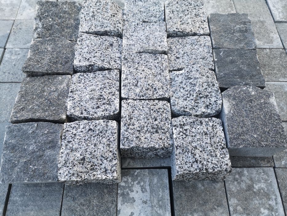 Kostka brukowa Granitowa SZARA 10x10x5 cm, Na Podjazdy, Chodniki, HIT