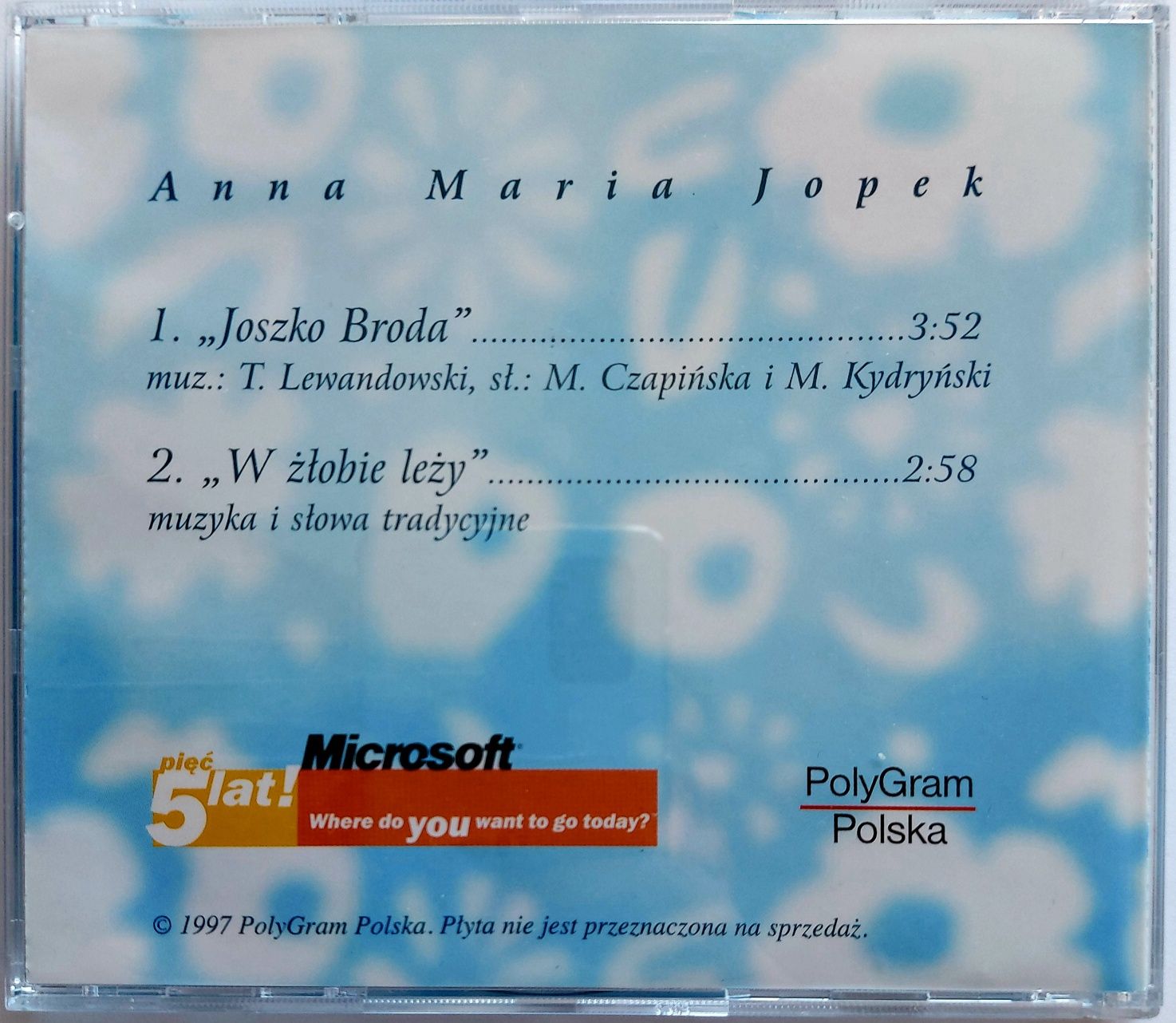 Anna Maria Jopek Joszko Broda/W Żłobie Leży 1997r Promo
