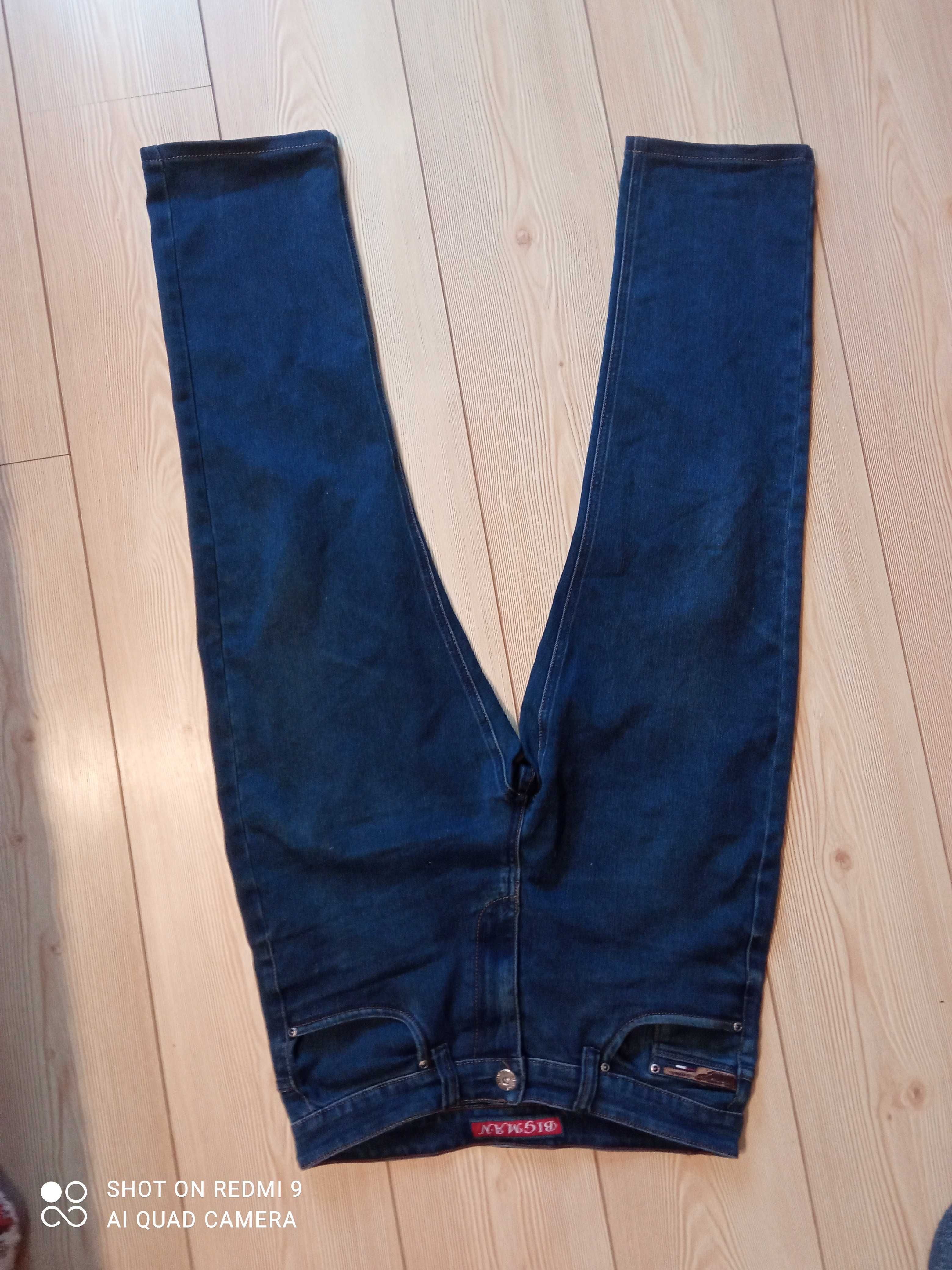Spodnie męskie, dżinsy z elastanem, r. 32/34 pas ok 86 cm