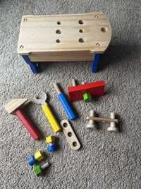Stolik/skrzynka z narzędziami drewniana