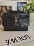 Nowe! YSL Sunset Black Crocodile Pattern Damska torebka na łańcuszku