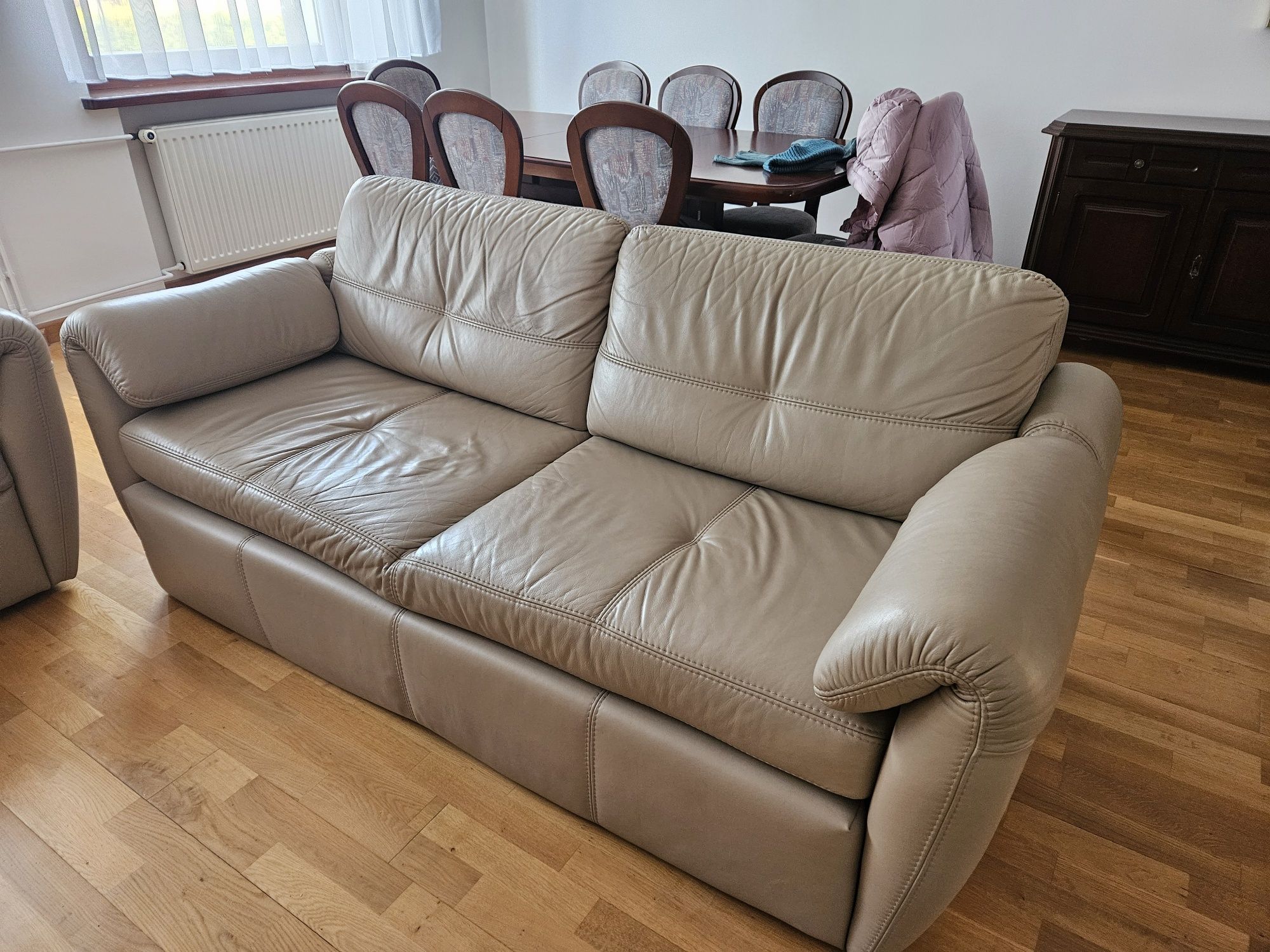 Sofa, kanapa 3+2 ze skóry naturalnej