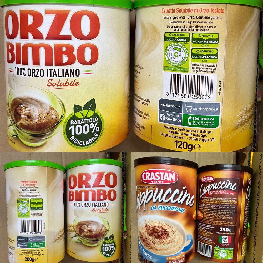 Orzo bimbo, cappuccino Crastan, капучіно без цукру