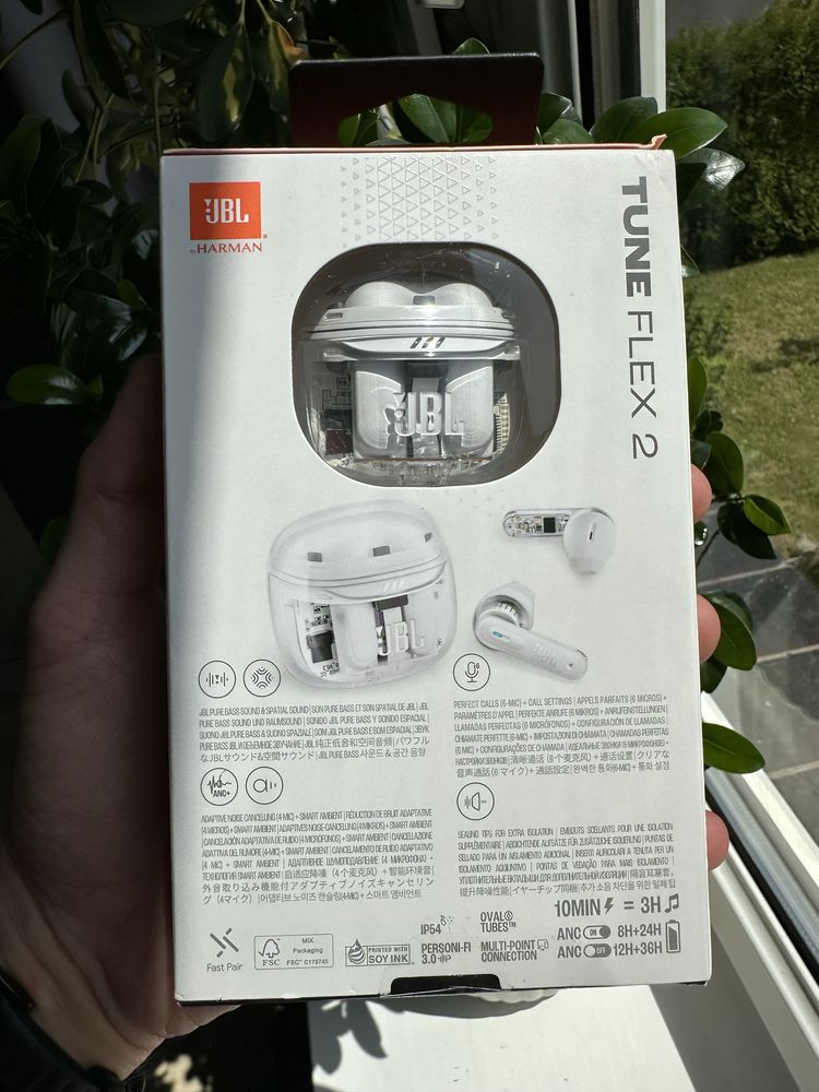 Słuchawki bezprzewodowe douszne JBL Tune Flex białe Ghost Edition