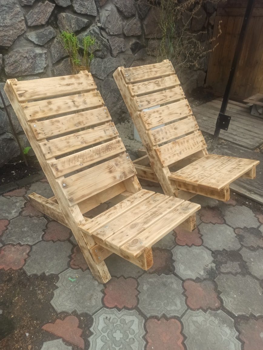 Кресло шезлонг  раскладное, стул деревянный