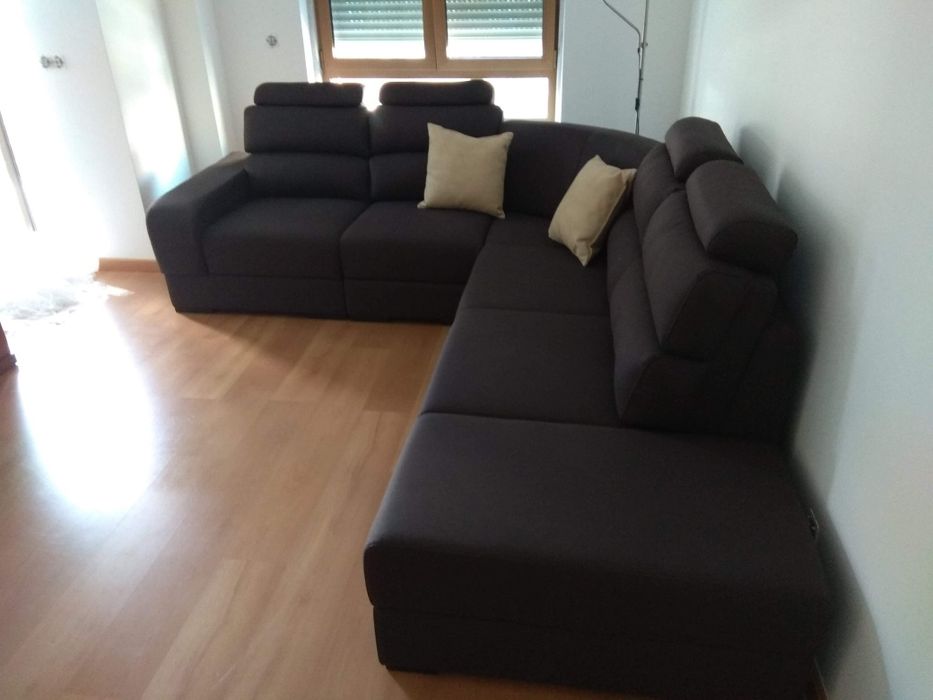 Sofá canto castanho