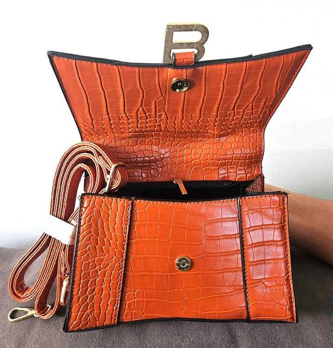 Bolsa de imitação de pele de crocodilo