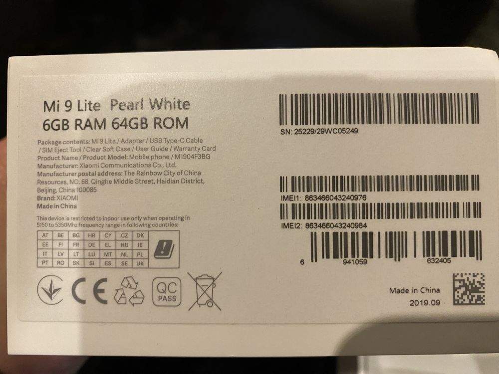 Mi 9 Lite Pearl White