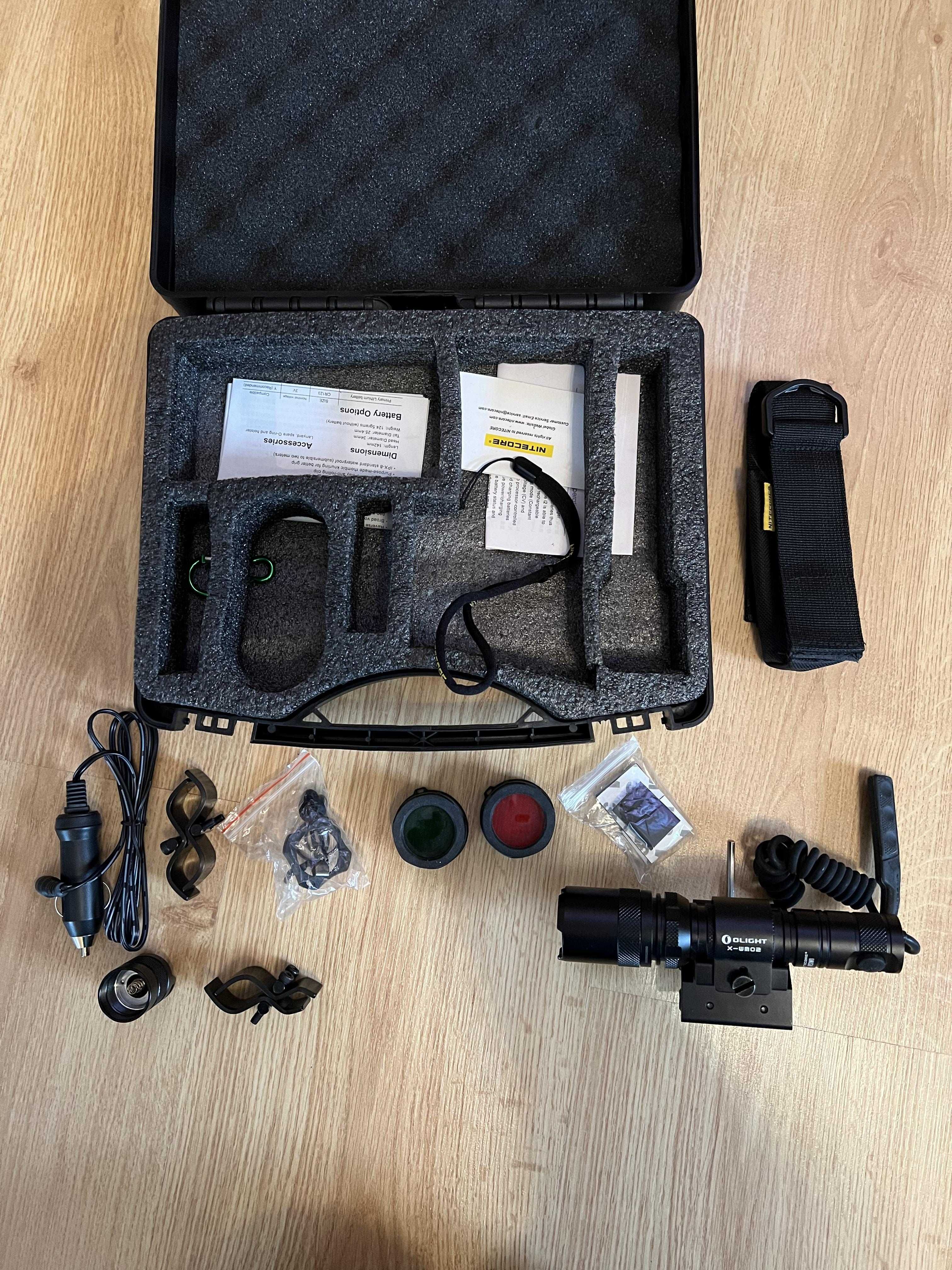 Набір для нічного полювання, ліхтар Nitecore MT25, з кейсом,+кріплення